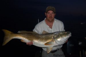 Capt. Jeff Coward, of Scotts Hill, with a red drum caught in the Pamlico Sound on cut bait. He was fishing aboard "Fowl Language."