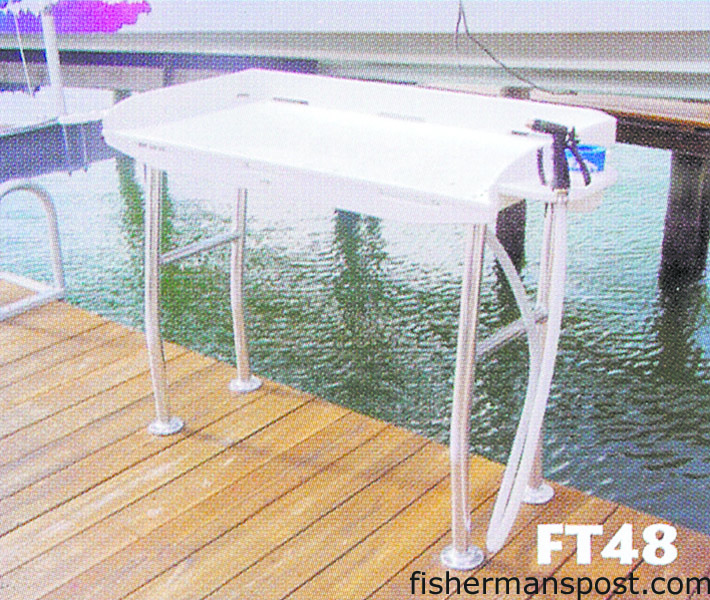 Deep Blue Dockside Fillet Tables (model FT48) make for an attractive and functional addition to any angler’s dock.