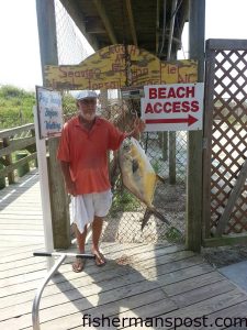 Lester Brinson with a 23.2 lb. permit he hooked on cut shrimp while bottom fishing from Seaview Pier.