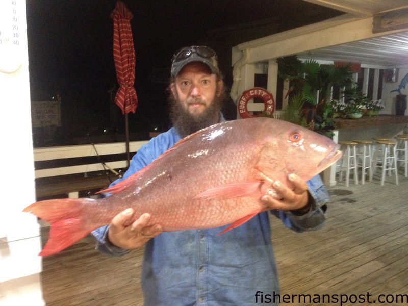 Robert Auton with a 14 lb., 2 oz. mutton snapper that bit a Boston mackerel offshore of Beaufort Inlet while he was fishing on the headboat “Capt. Stacy.”
