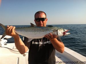 Daniel Simmons with a 25" spanish mackerel he hooked on squid at the 390 ledge off Ocean Isle Beach.