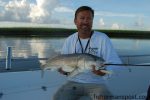 Capt. Jamie Rushing, of Seagate Charters, with an overslot red drum that hit an Excaliber Spook topwater on an early morning incoming tide. He was fishing near Wrightsville Beach.