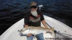 Scott Vasser, of Leesville, VA, with a citation red drum that inhaled a D.O.A. Airhead soft plastic beneath a popping cork in the Pamlico Sound while he was fishing with Capt. Dave Stewart of Knee Deep Custom Charters.