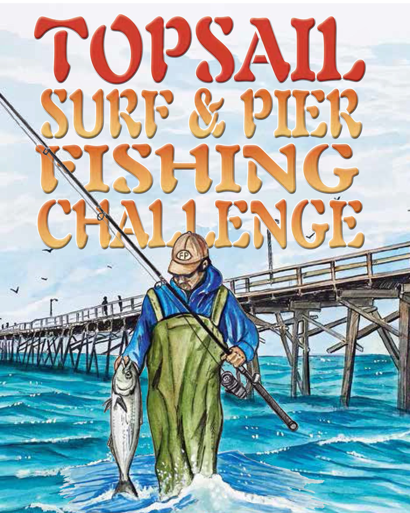 topsail surf and pier logo